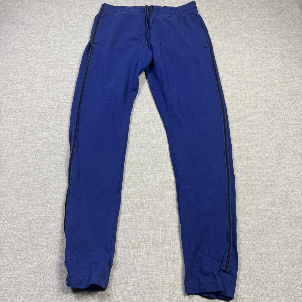 Zegna Jogger Pants Mens Small Blue Slim‎ Tapered Side Drawstring Athletic